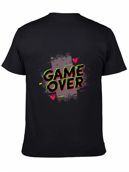 Game Over Graphic Black T-Shirt - Retro Gaming Style