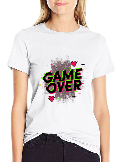 Game Over Graphic Black T-Shirt - Retro Gaming Style