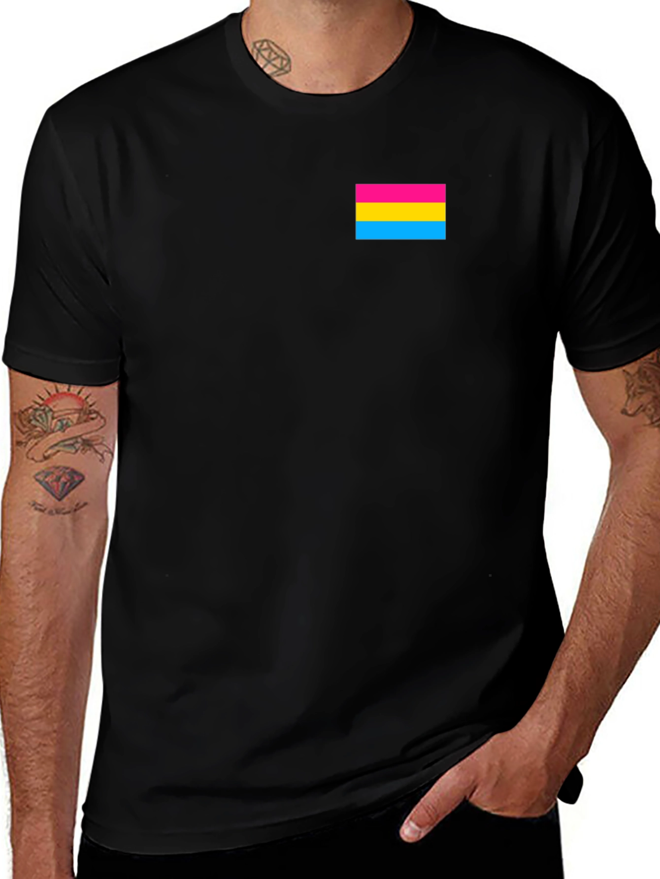Pansexual Pride T-Shirt - Solid Black