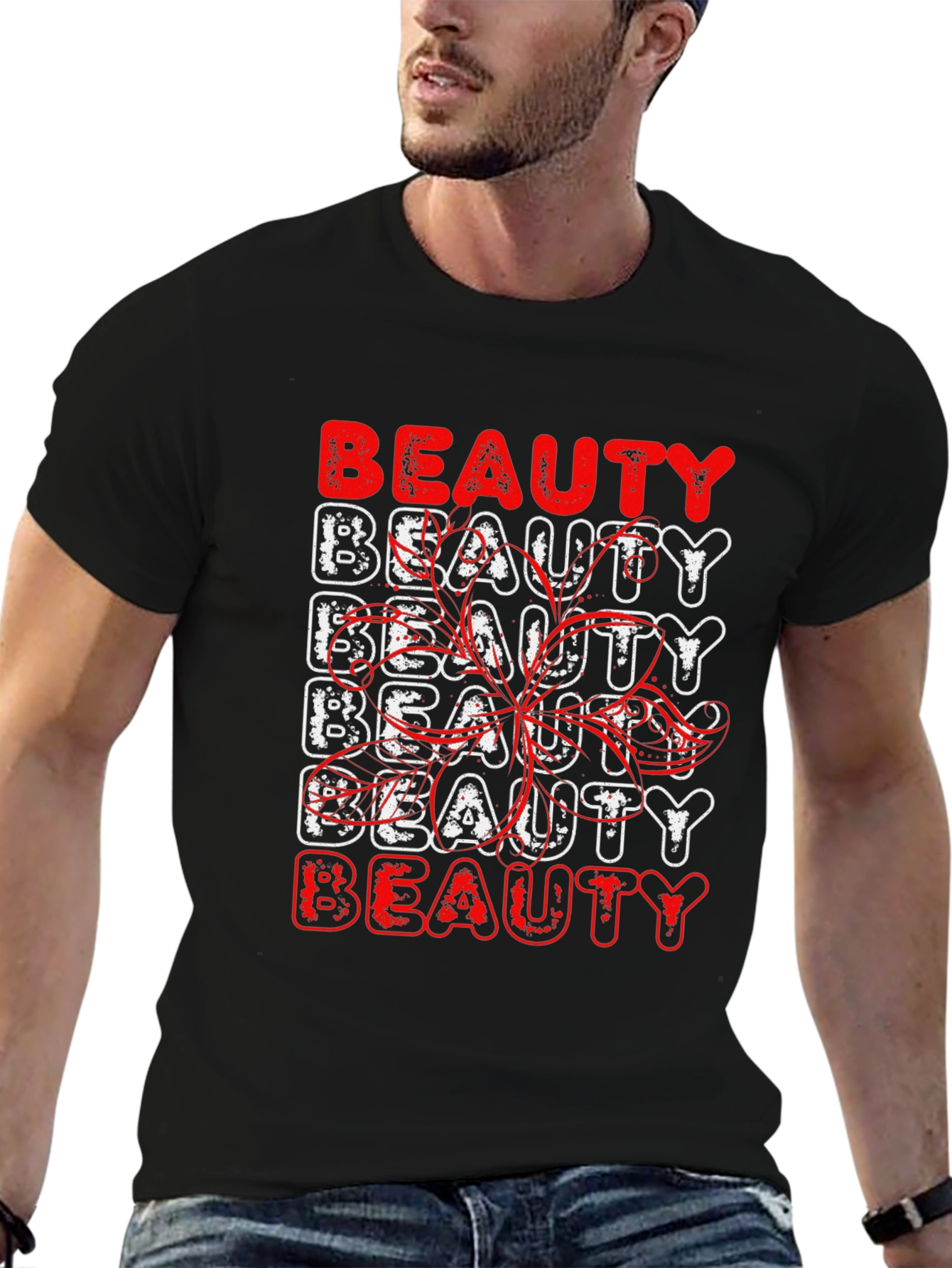 Beauty Graphic Print Black T-Shirt
