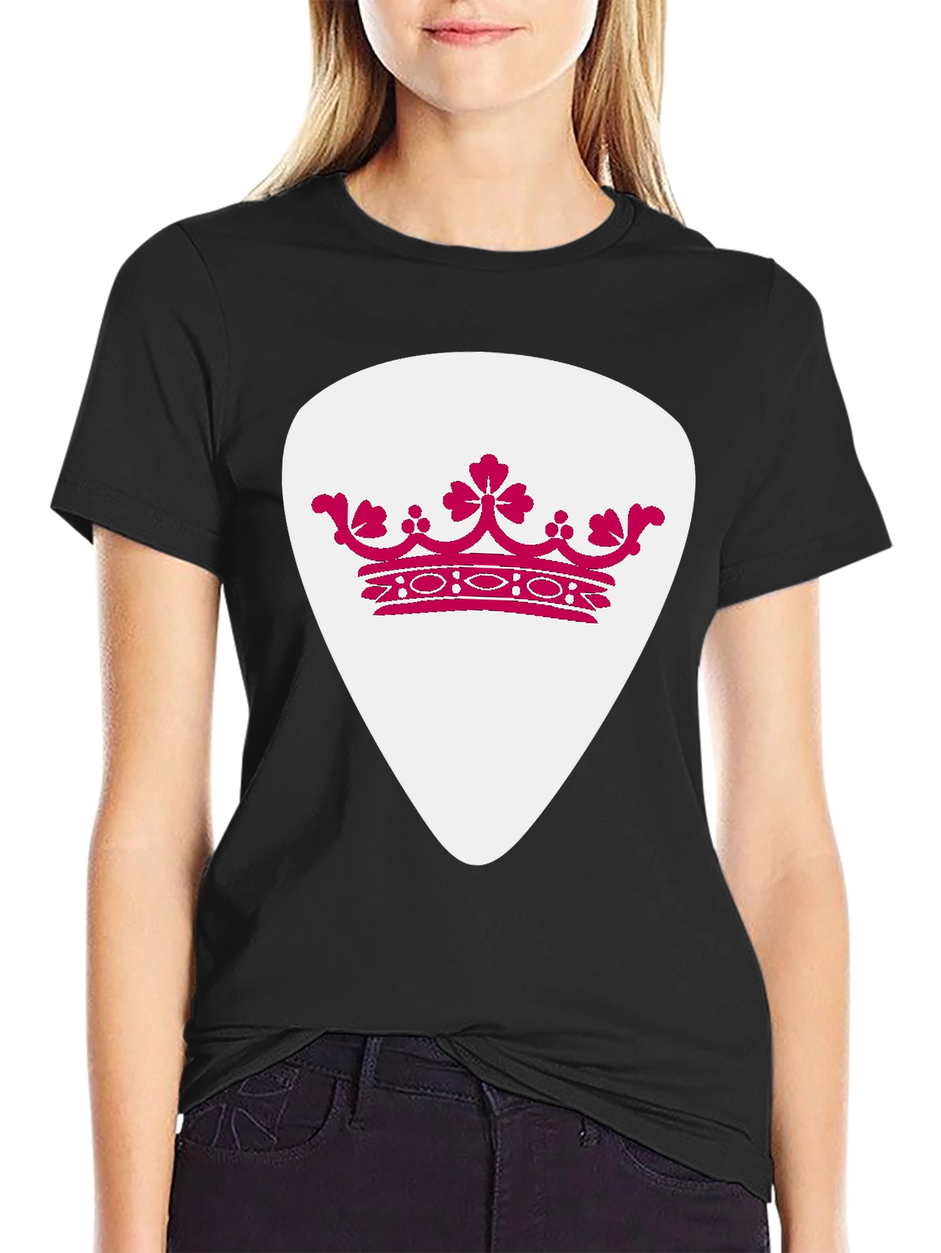 Crown Guitar Pick Graphic T-Shirt - Music Lover Tee
