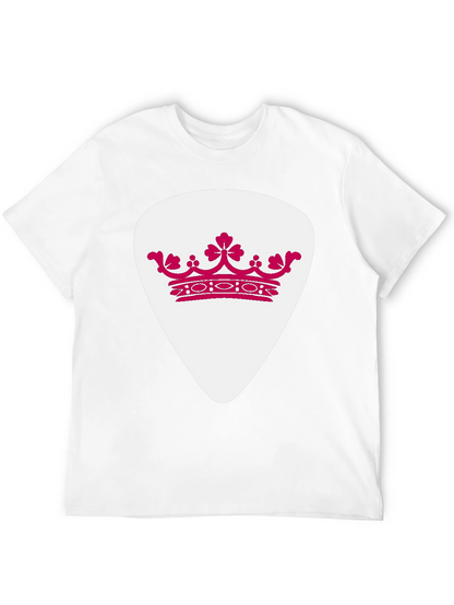 Crown Guitar Pick Graphic T-Shirt - Music Lover Tee