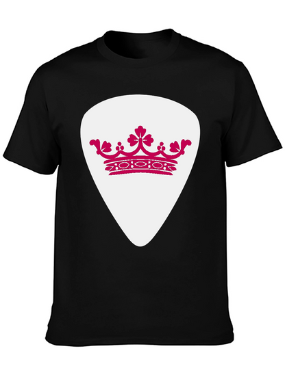 Crown Guitar Pick Graphic T-Shirt - Music Lover Tee