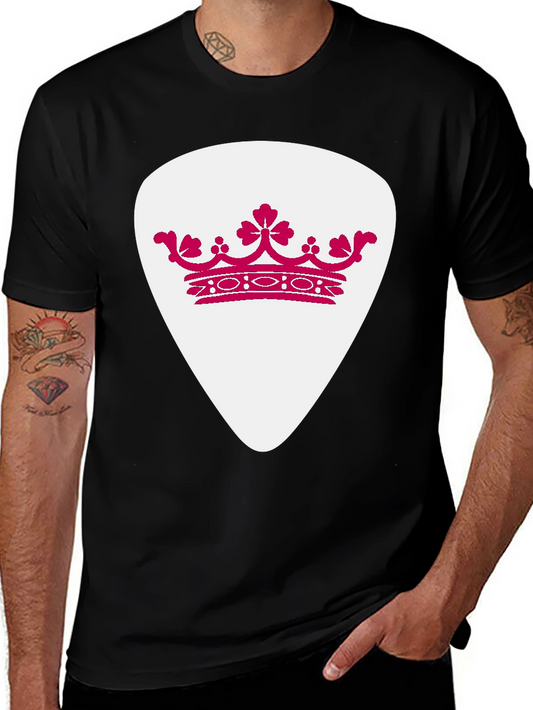 Crown Guitar Pick Graphic T-Shirt - Music Lover Tee