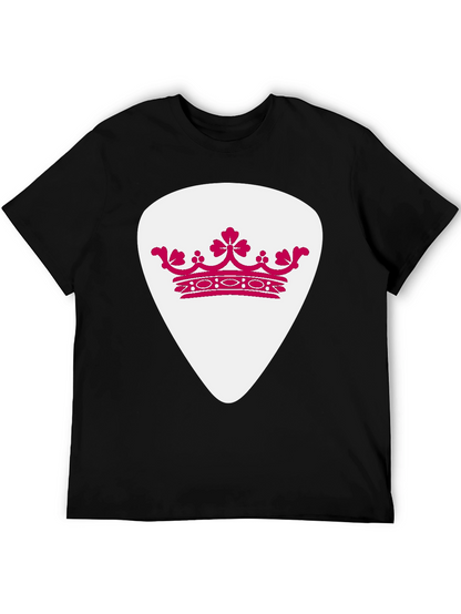 Crown Guitar Pick Graphic T-Shirt - Music Lover Tee