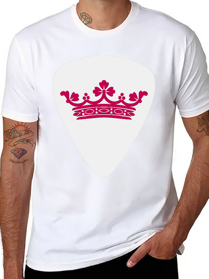 Crown Guitar Pick Graphic T-Shirt - Music Lover Tee
