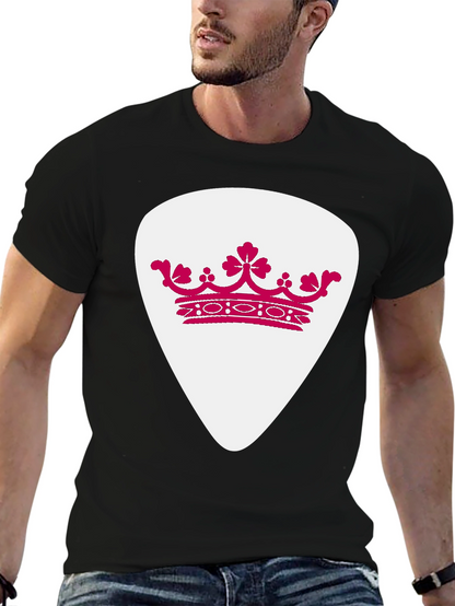 Crown Guitar Pick Graphic T-Shirt - Music Lover Tee