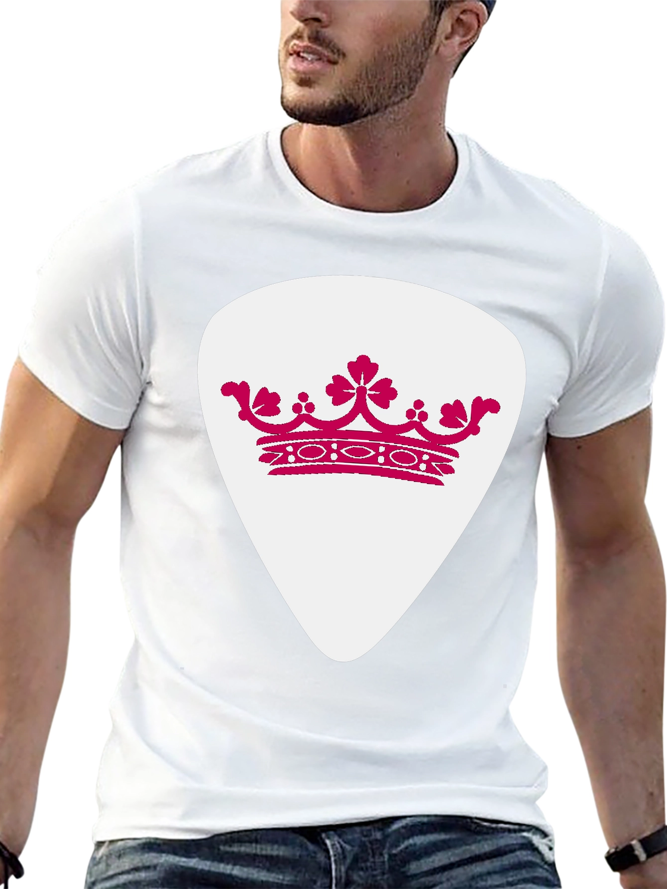Crown Guitar Pick Graphic T-Shirt - Music Lover Tee