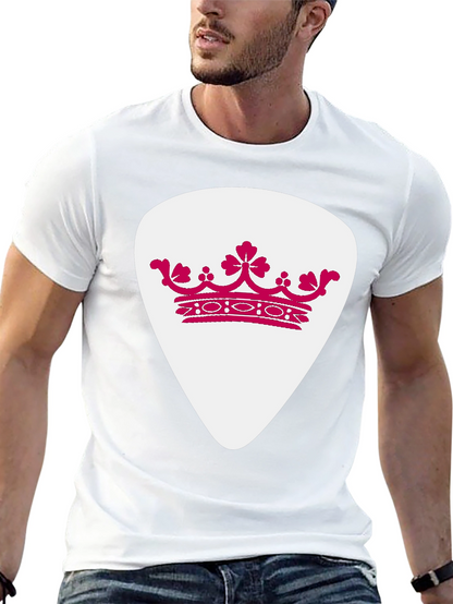 Crown Guitar Pick Graphic T-Shirt - Music Lover Tee
