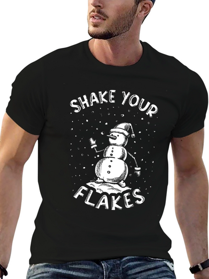Shake Your Flakes T-Shirt - Funny Snowman Graphic Tee