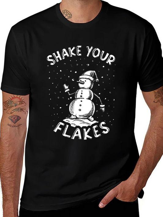 Shake Your Flakes T-Shirt - Funny Snowman Graphic Tee