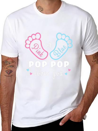 Pop Pop Loves You Gender Reveal T-Shirt