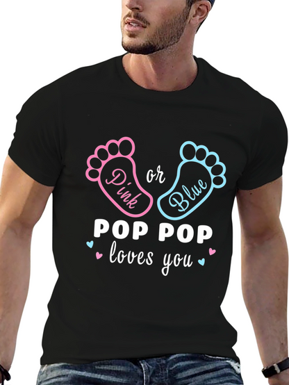 Pop Pop Loves You Gender Reveal T-Shirt