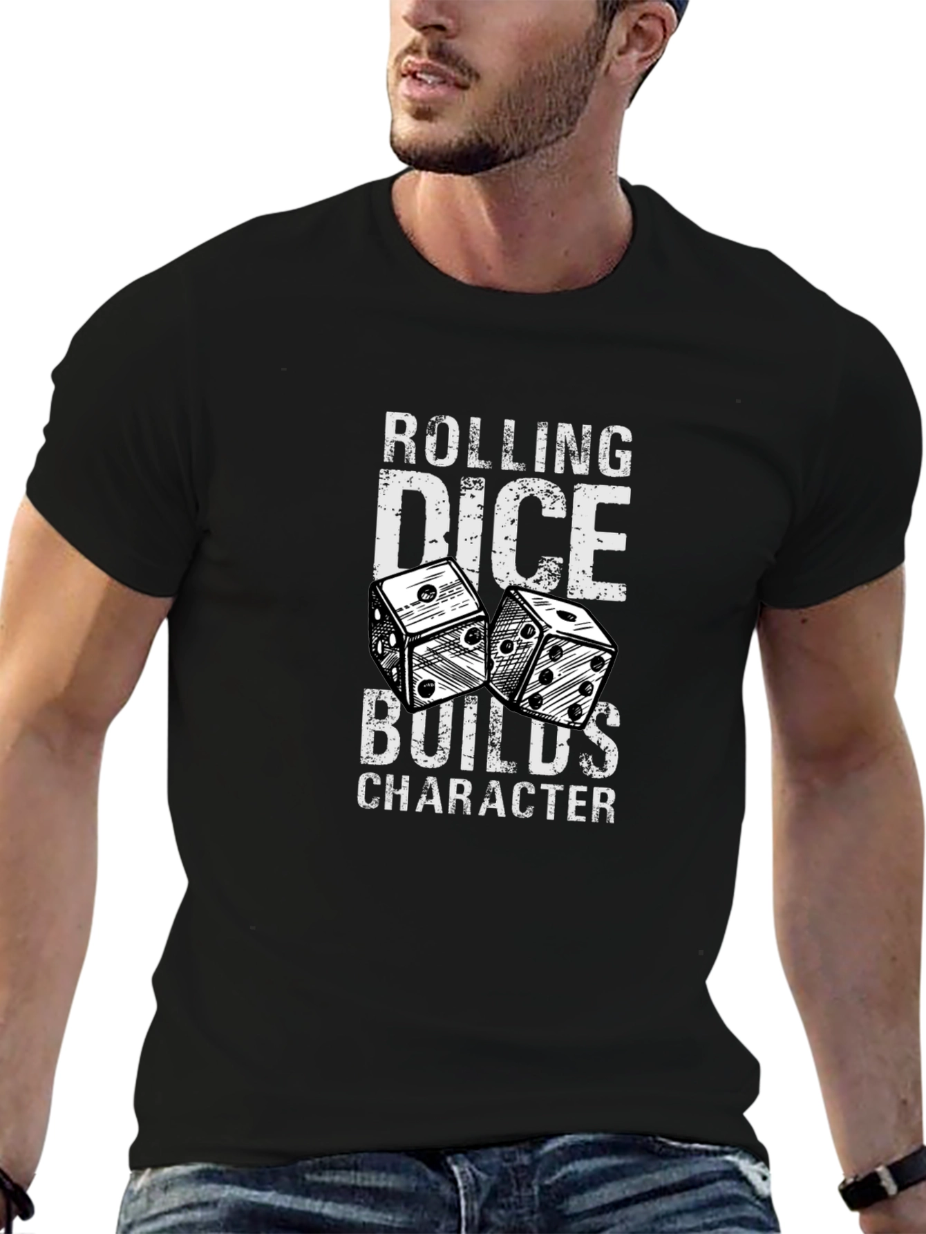 Rolling Dice Builds Character Graphic T-Shirt