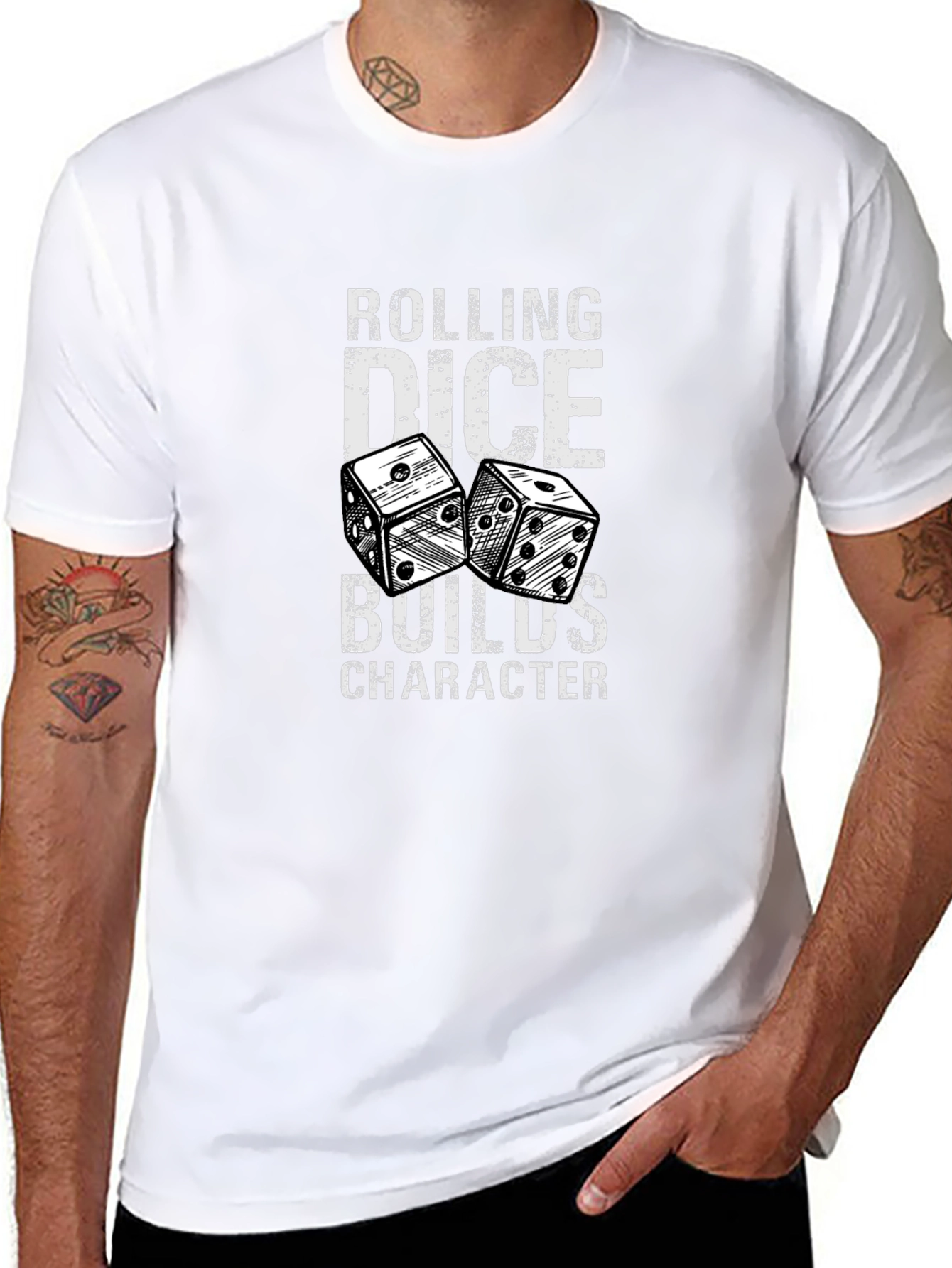 Rolling Dice Builds Character Graphic T-Shirt