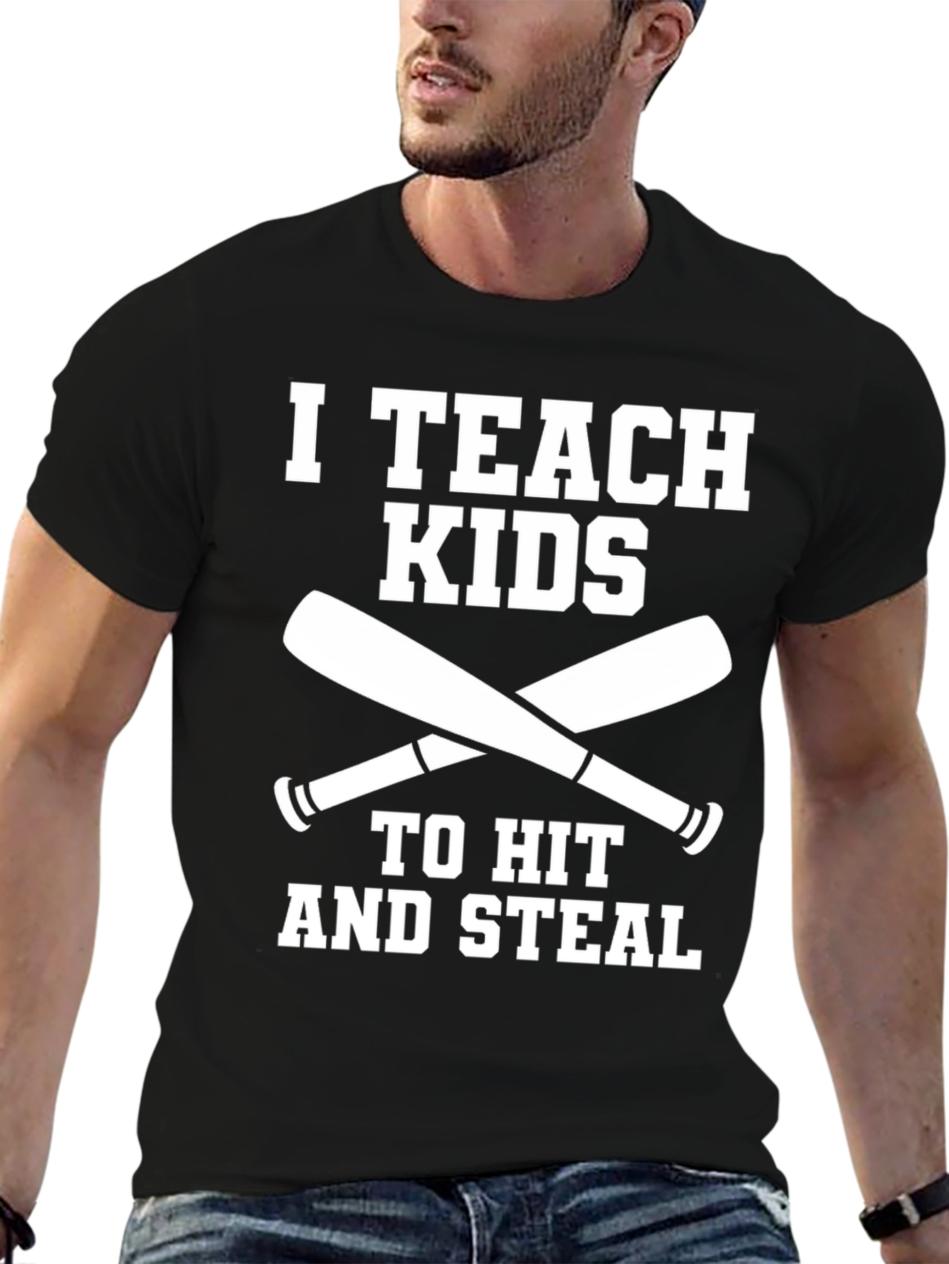 I Teach Kids to Hit & Steal Baseball T-Shirt