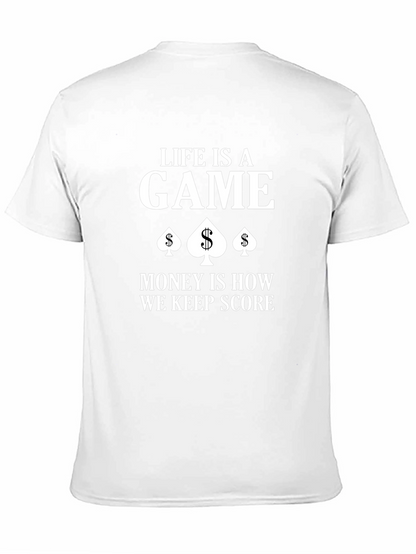 Life is a Game Mens Black Graphic T-Shirt