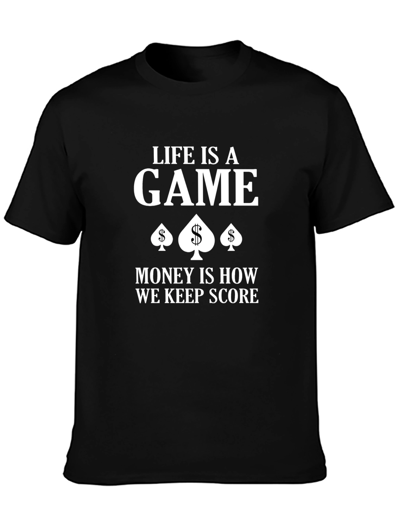 Life is a Game Mens Black Graphic T-Shirt
