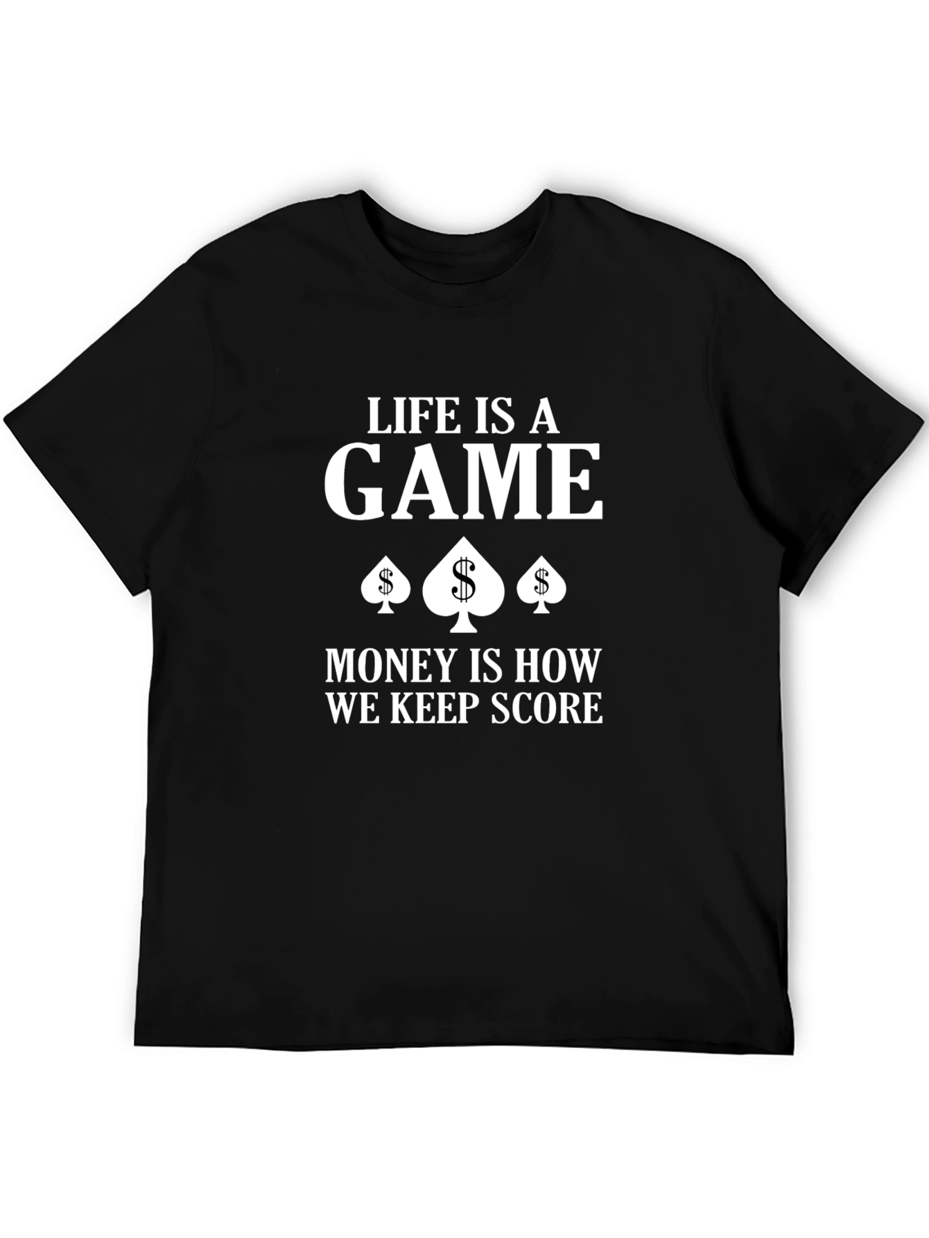 Life is a Game Mens Black Graphic T-Shirt