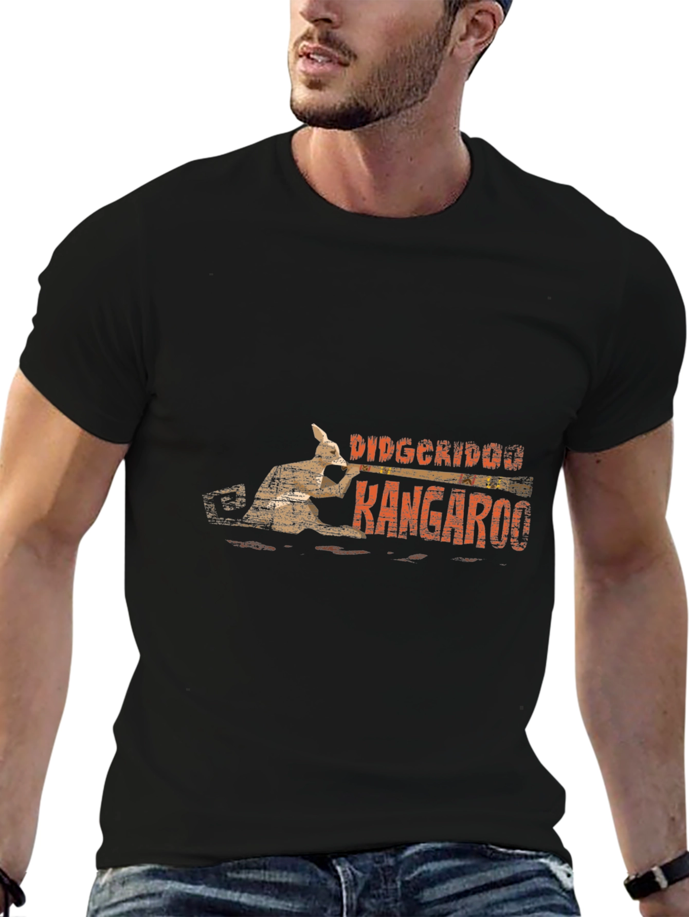 Didgeridoo Kangaroo Black T-Shirt