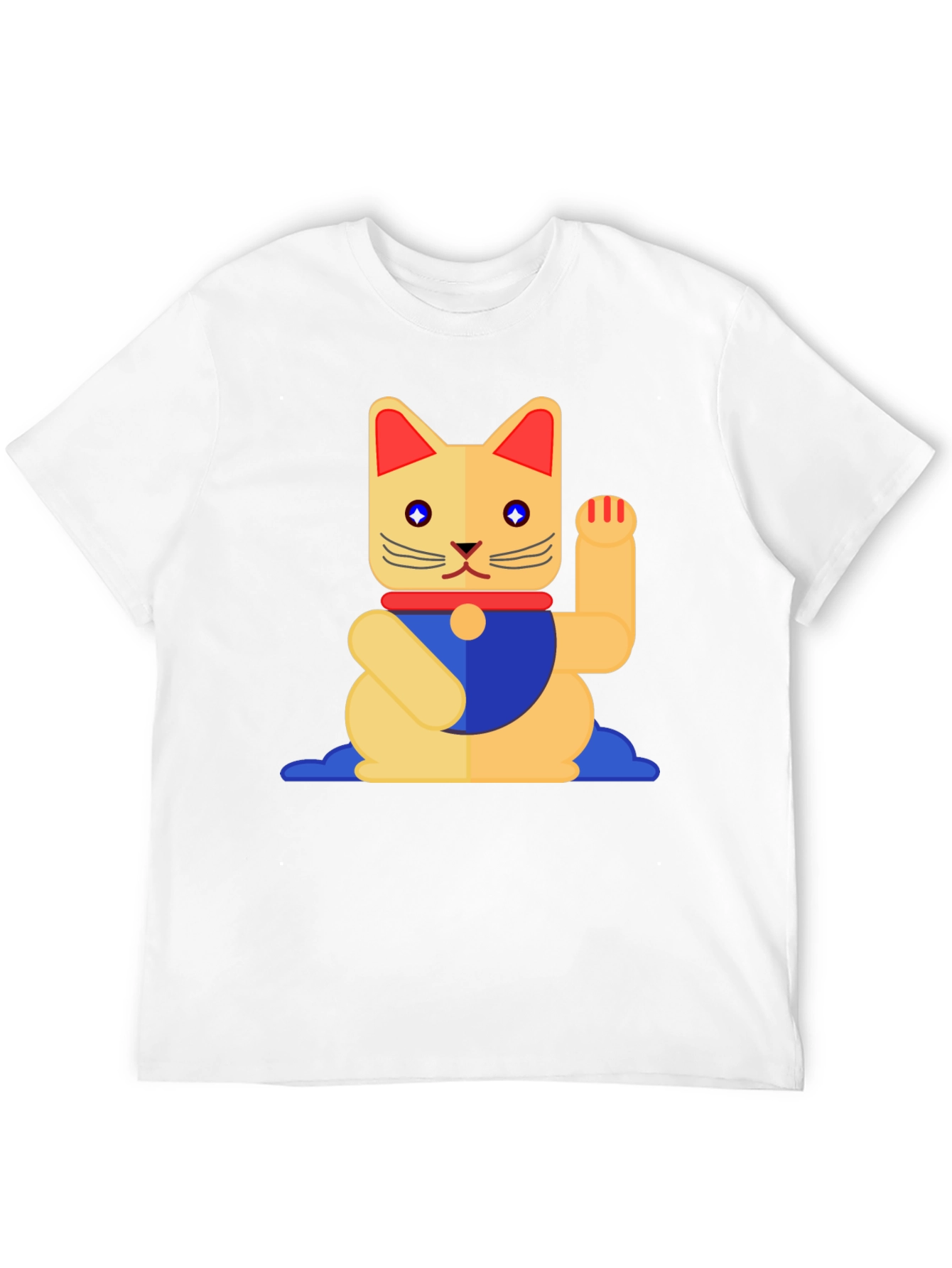 Lucky Cat Graphic T-Shirt - Black Cotton Tee