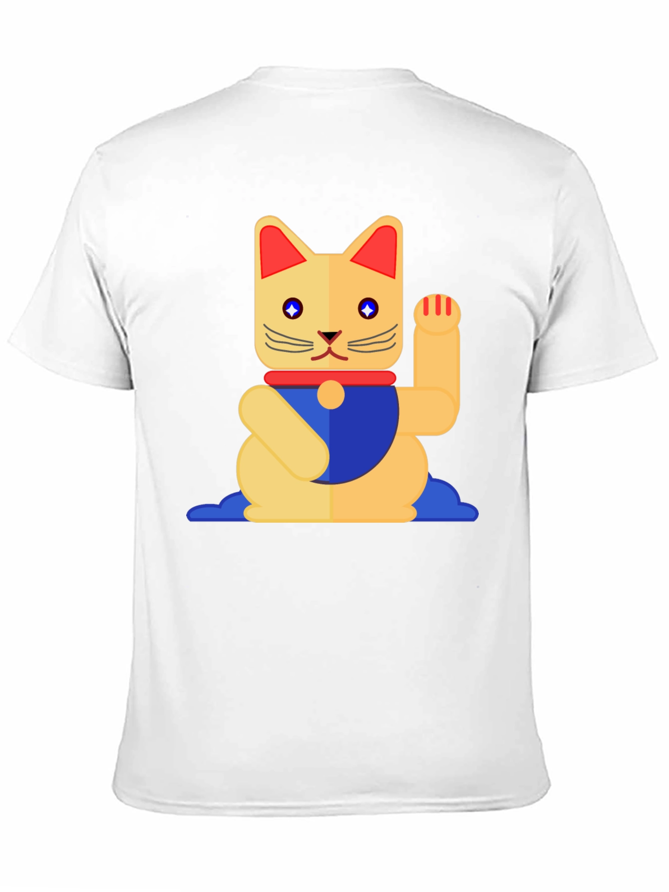 Lucky Cat Graphic T-Shirt - Black Cotton Tee