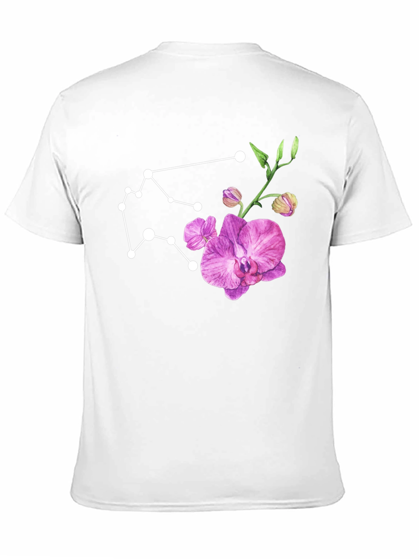 Aquarius Constellation & Floral Black Tee