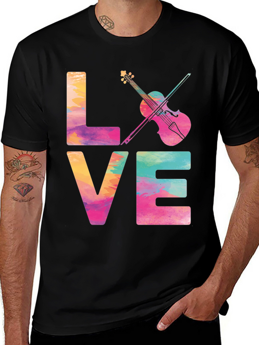 Love Violin T-Shirt - Watercolor Graphic Tee