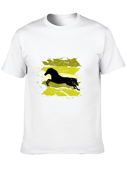 Black T-Shirt with Horse Graphic