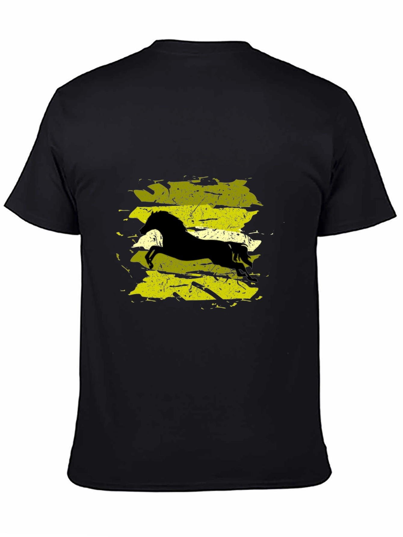 Black T-Shirt with Horse Graphic