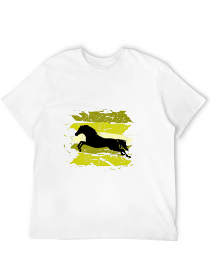 Black T-Shirt with Horse Graphic