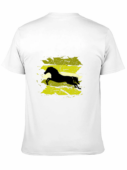 Black T-Shirt with Horse Graphic