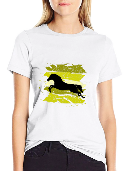Black T-Shirt with Horse Graphic