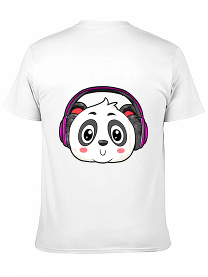 Cute Panda Headphones Graphic T-Shirt