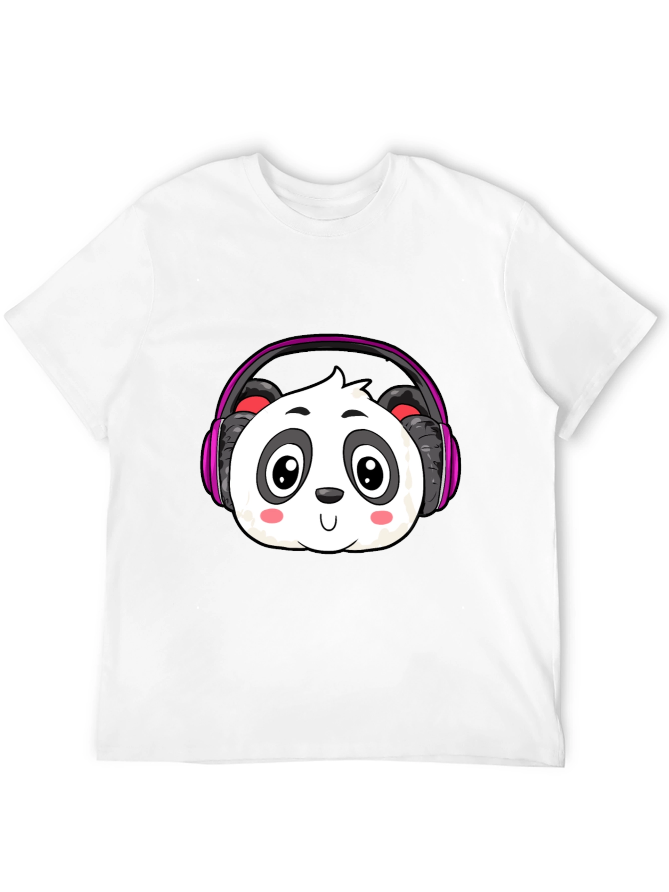 Cute Panda Headphones Graphic T-Shirt