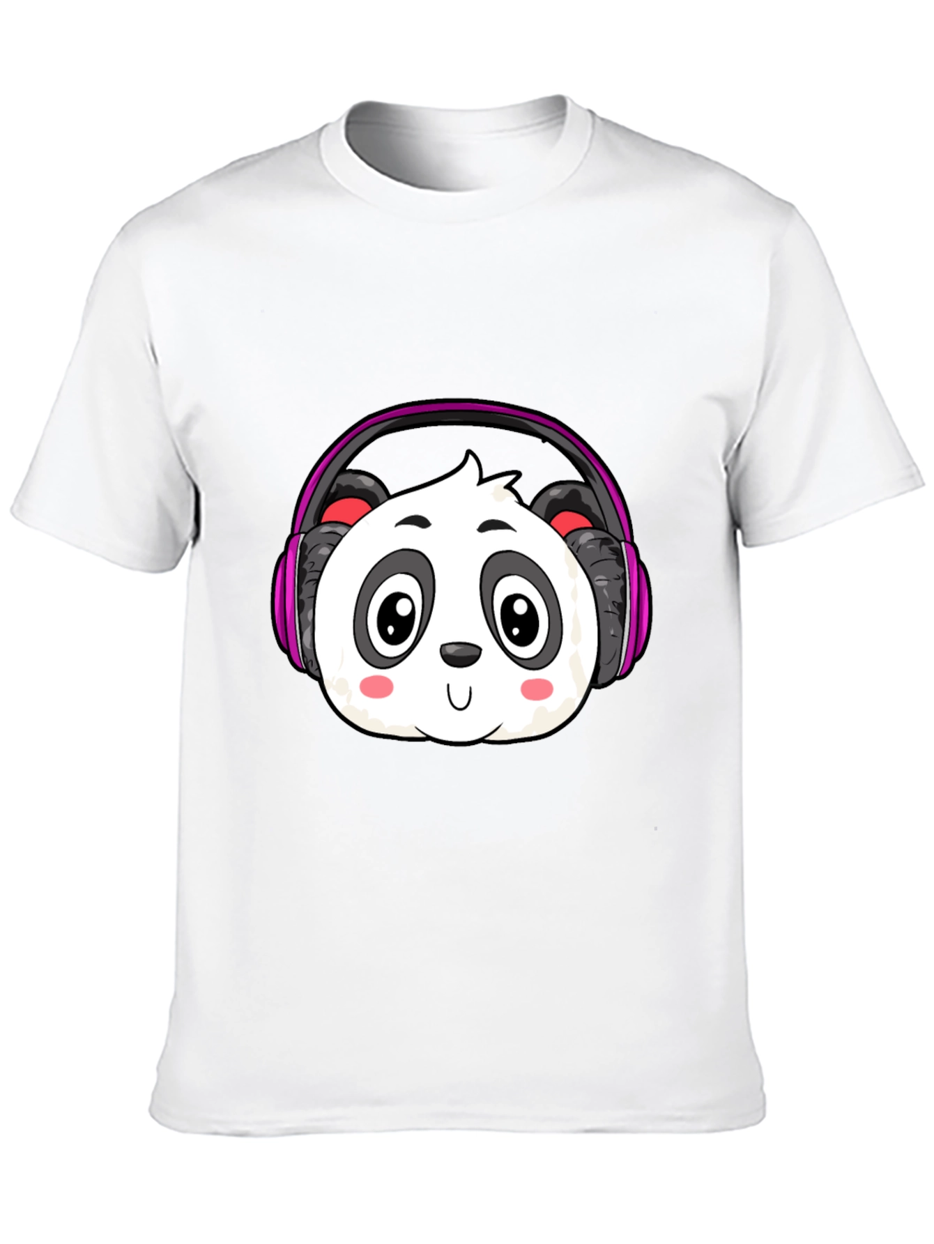 Cute Panda Headphones Graphic T-Shirt