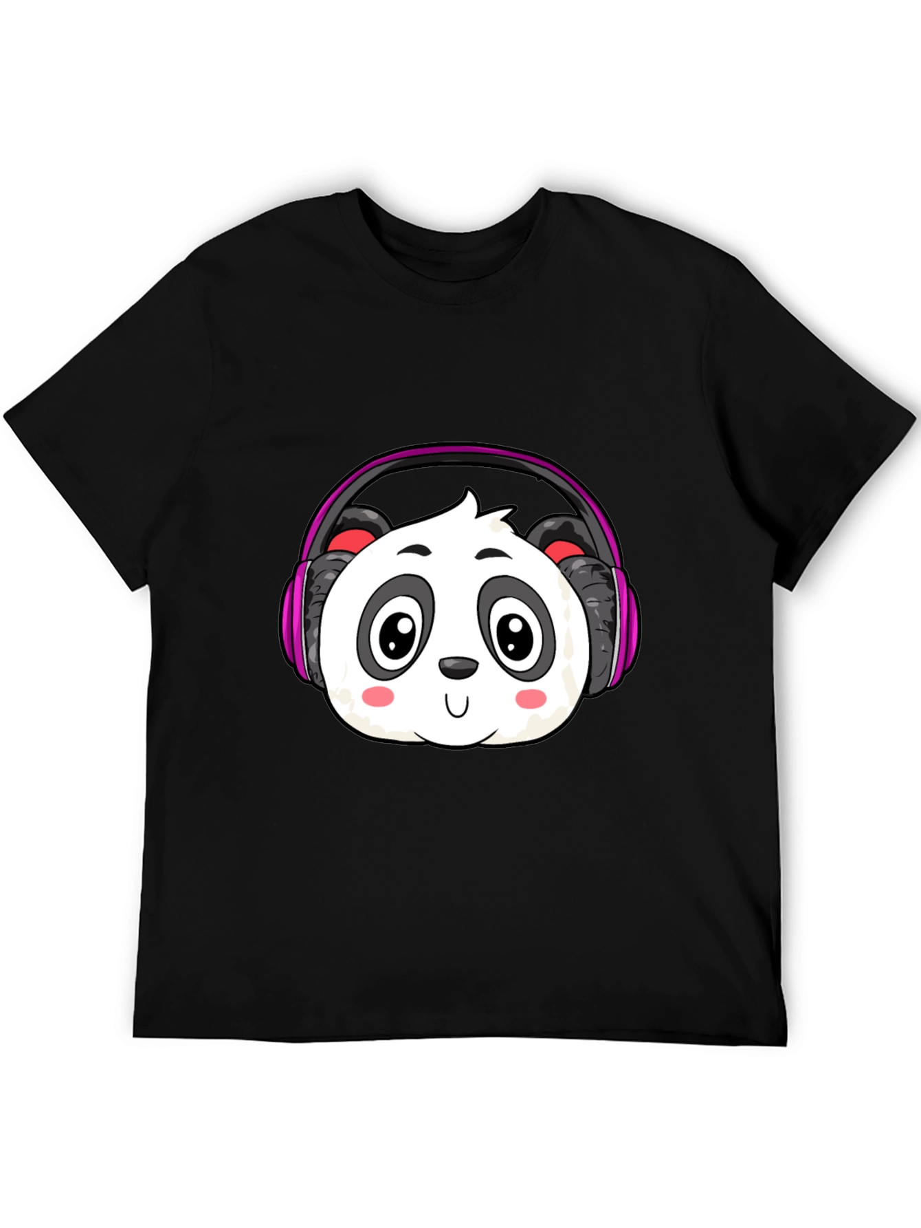 Cute Panda Headphones Graphic T-Shirt