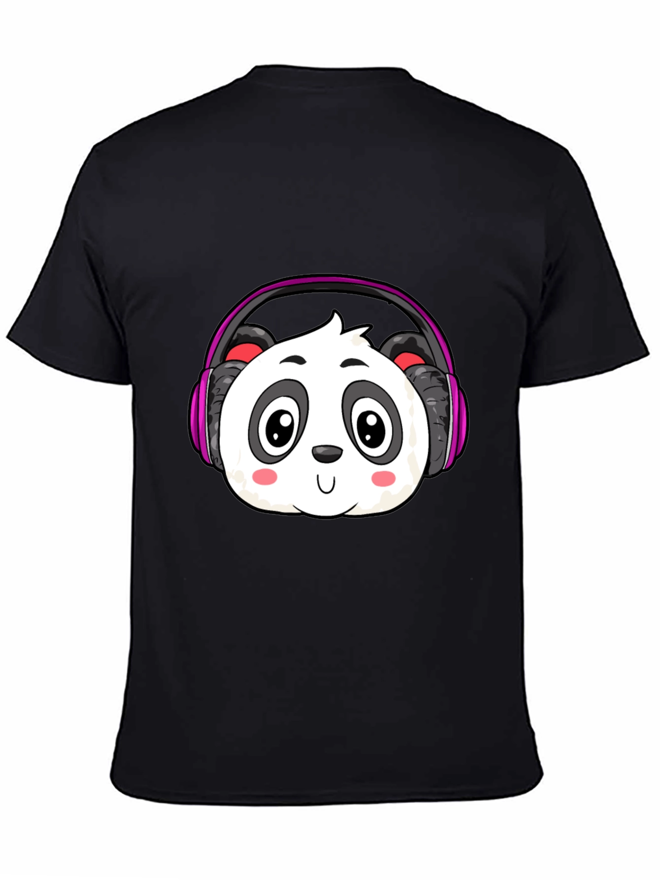 Cute Panda Headphones Graphic T-Shirt
