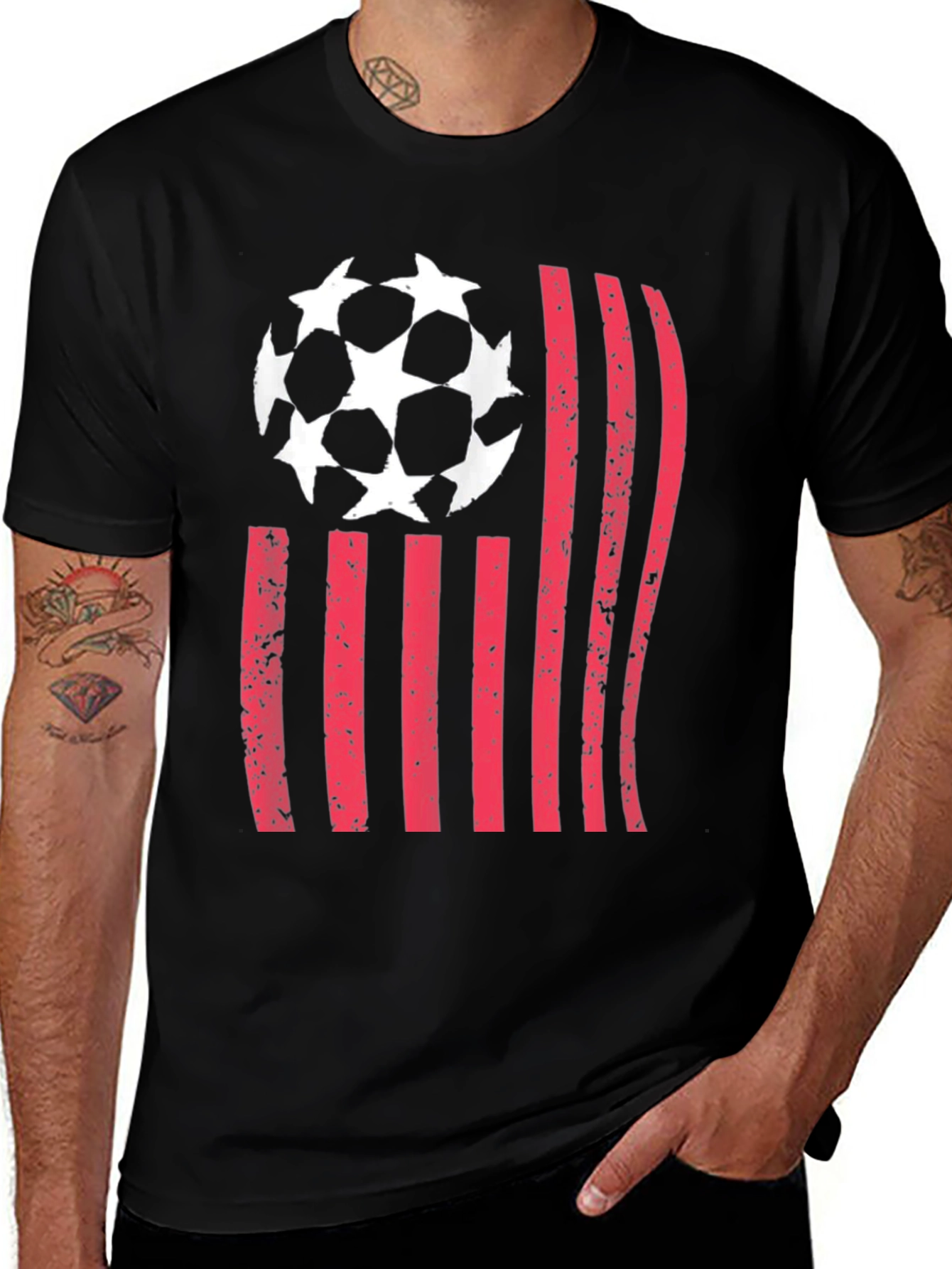 Soccer USA Flag Graphic T-Shirt
