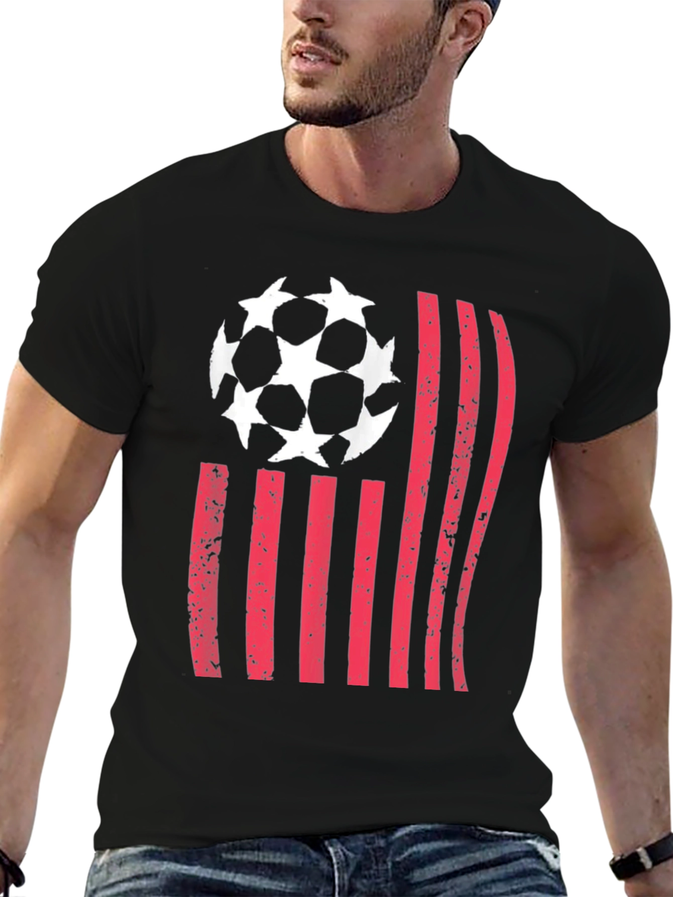 Soccer USA Flag Graphic T-Shirt