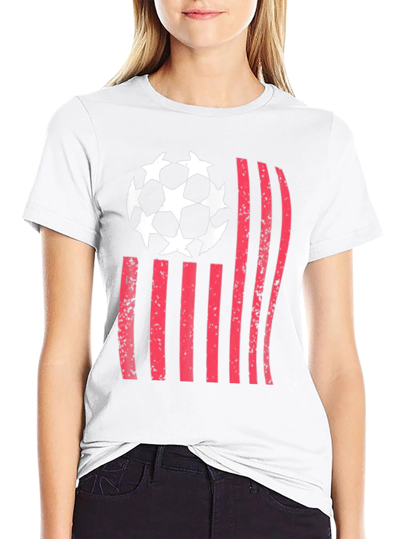 Soccer USA Flag Graphic T-Shirt