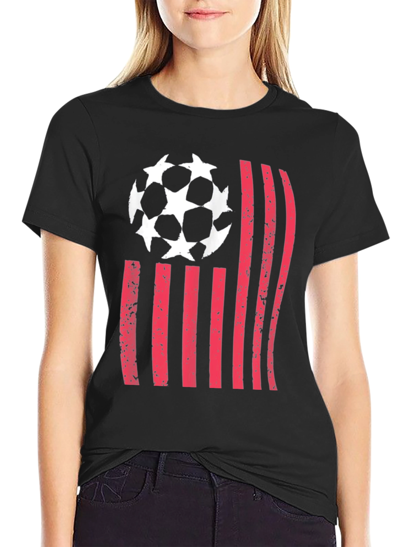 Soccer USA Flag Graphic T-Shirt