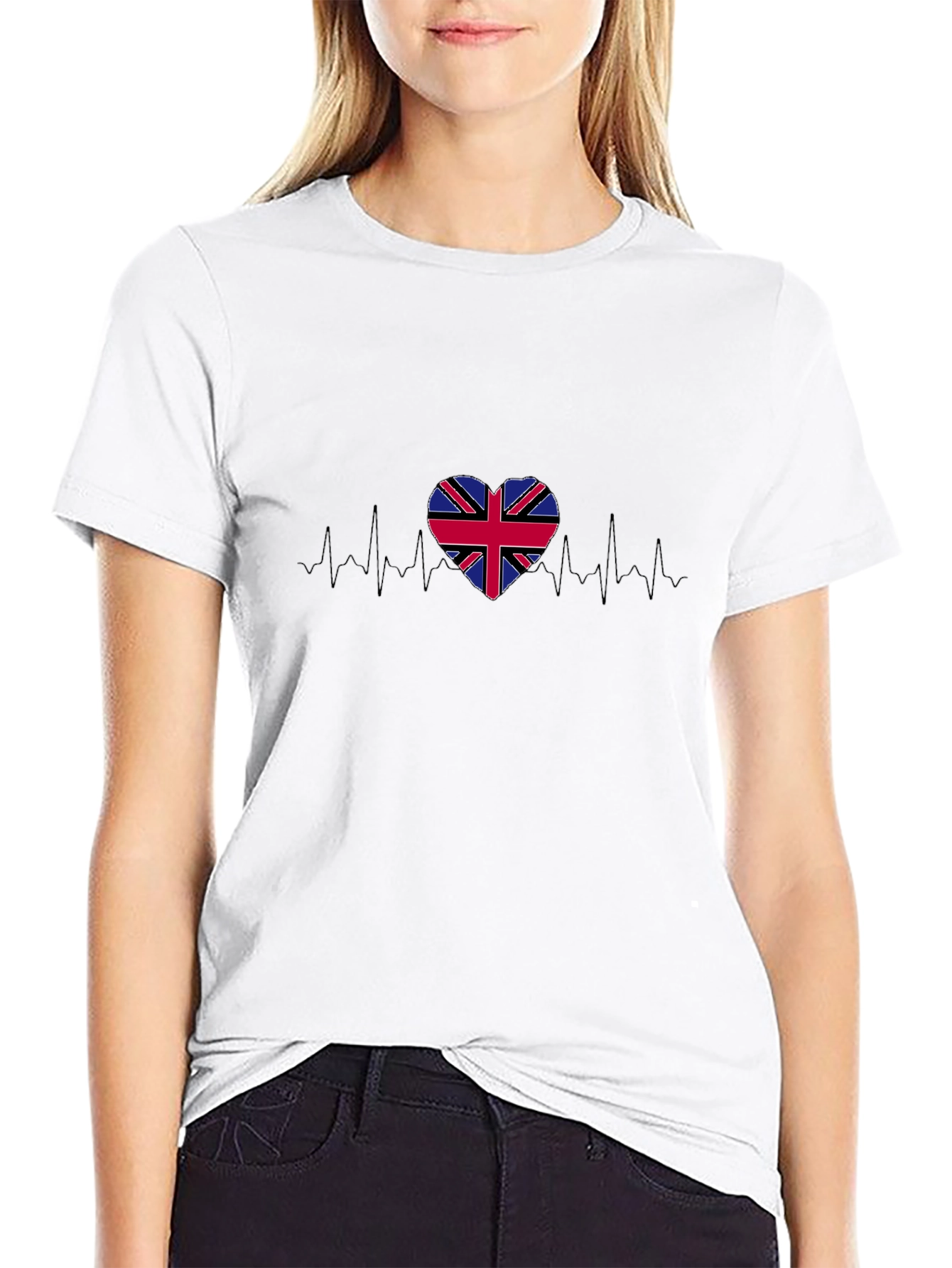 Union Jack Heartbeat Graphic T-Shirt