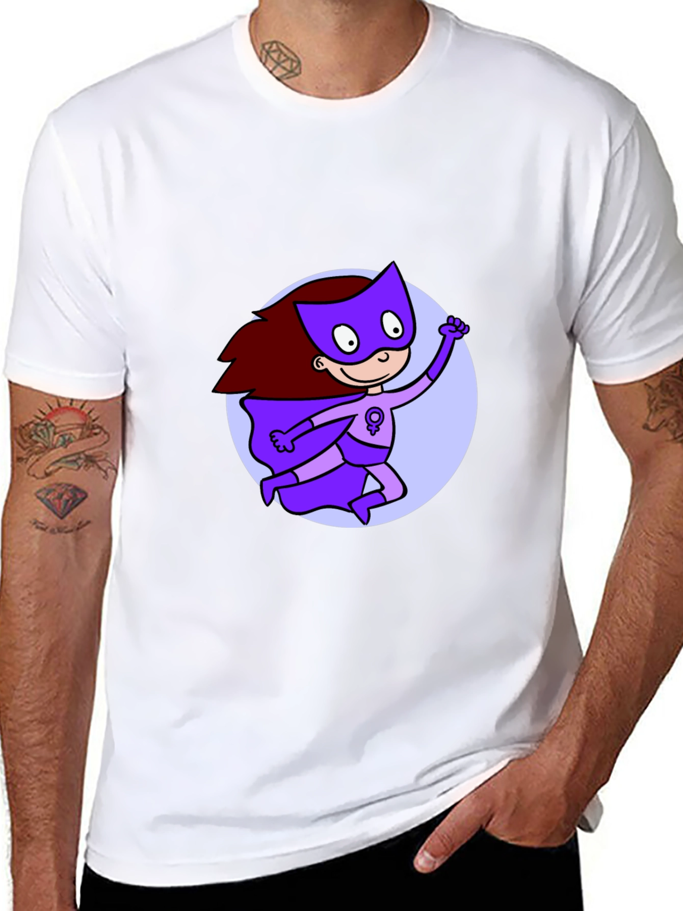 Feminist Super Hero Black T-Shirt