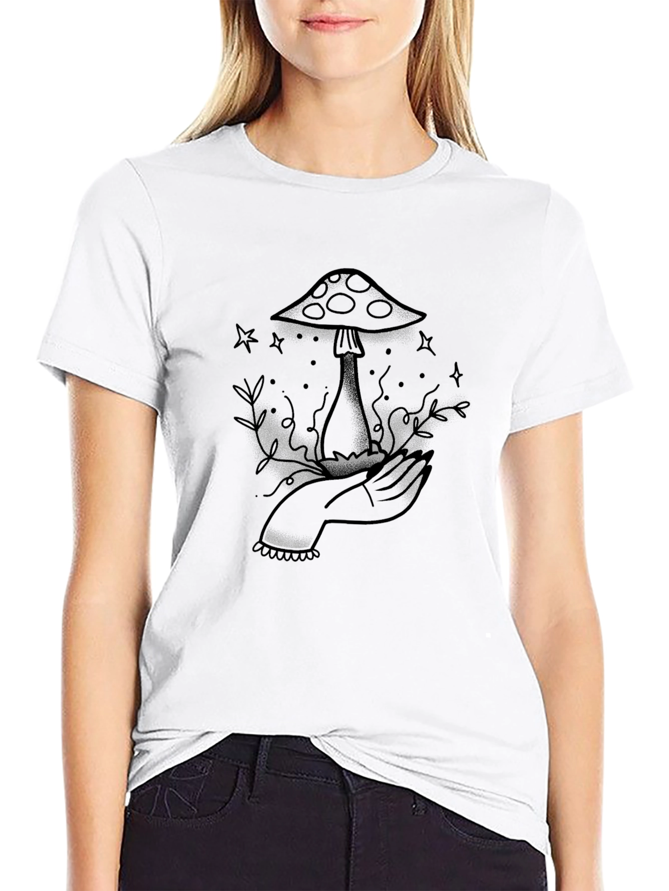 Mushroom Tattoo Graphic Tee