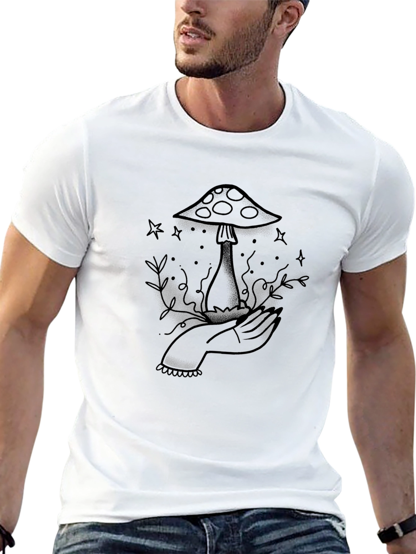 Mushroom Tattoo Graphic Tee