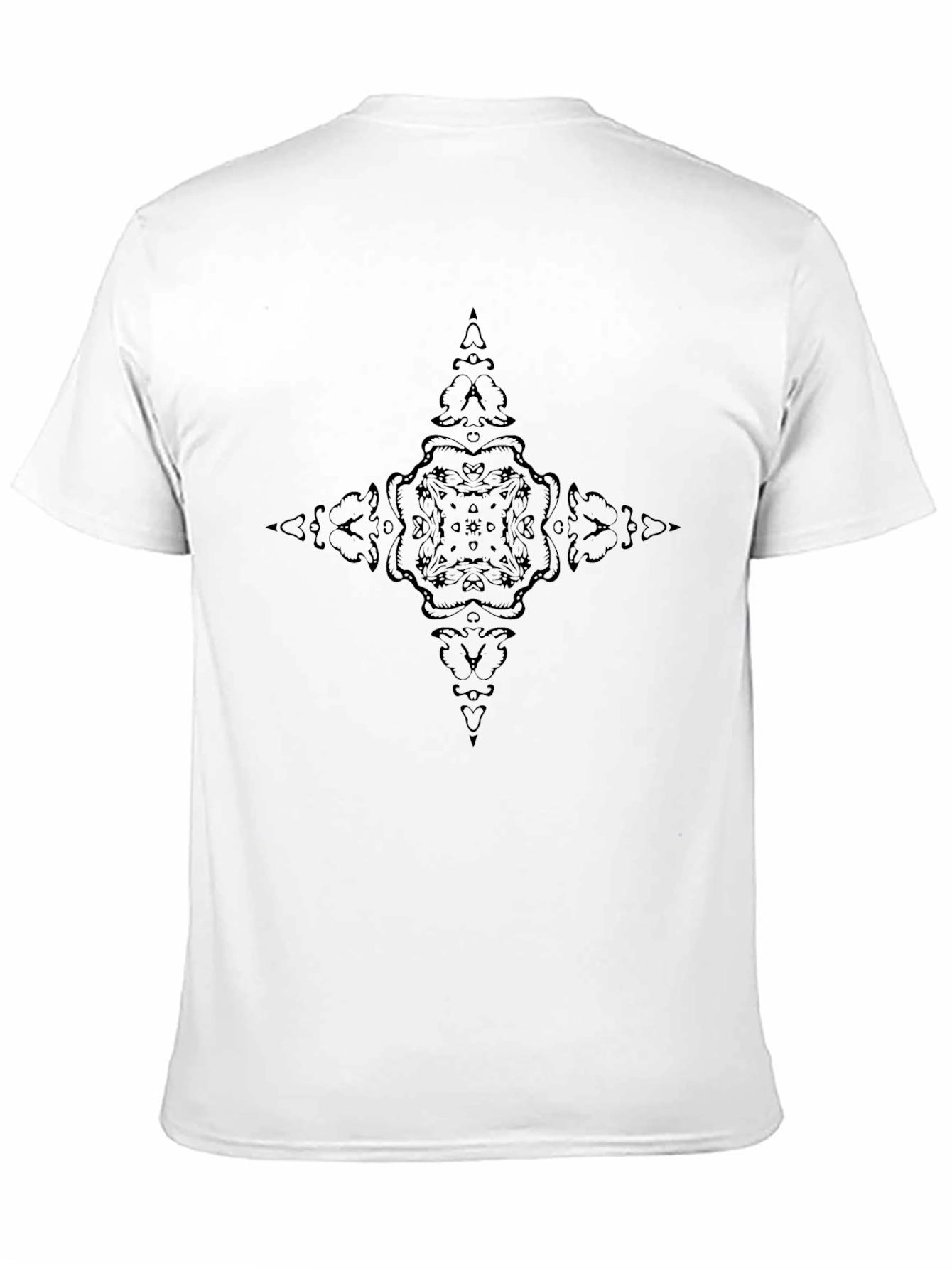 Mens Black T-Shirt with Dark Ornamental Design