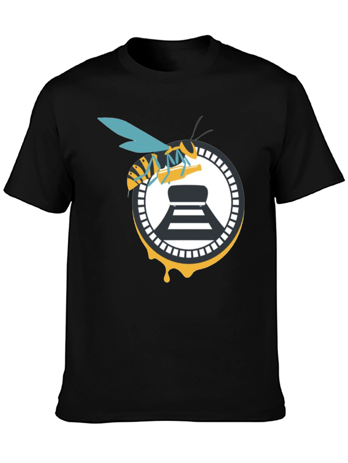 Bee and Beer Logo Black T-Shirt
