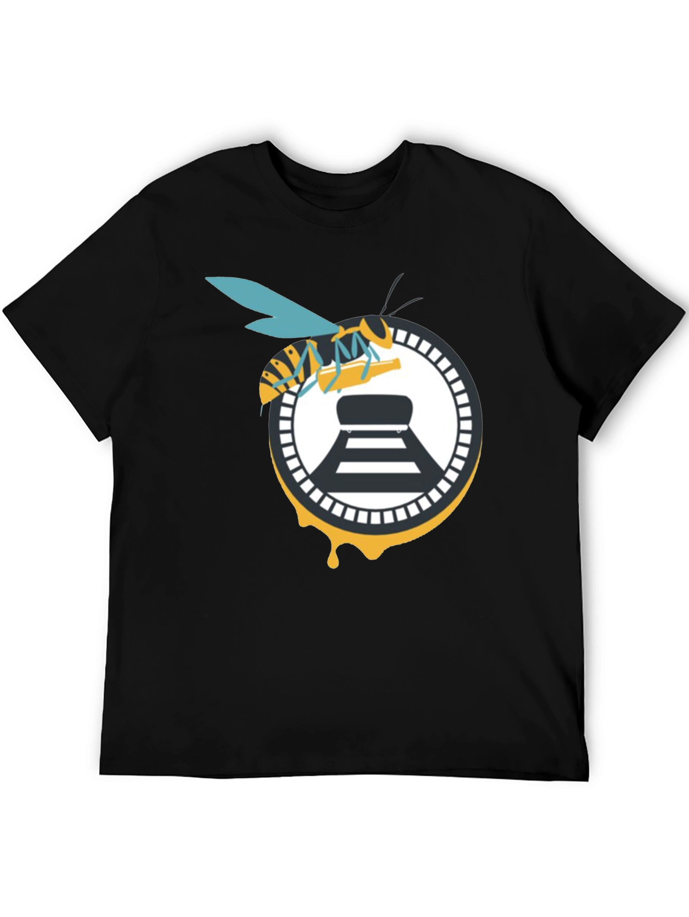 Bee and Beer Logo Black T-Shirt