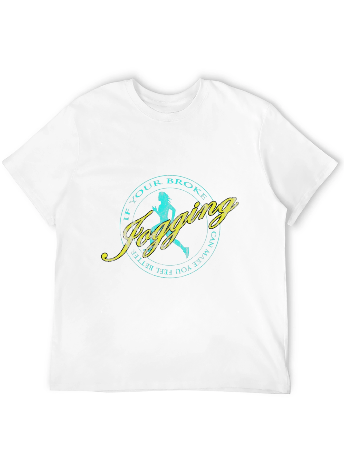 Jogging Slogan T-Shirt - Black Casual Tee